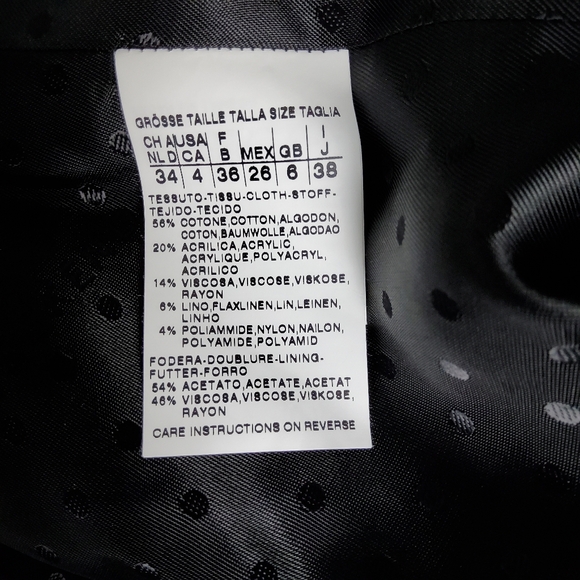 Max Mara Weekend Black And White Tweed Blazer Size 4 - Picture 7 of 9